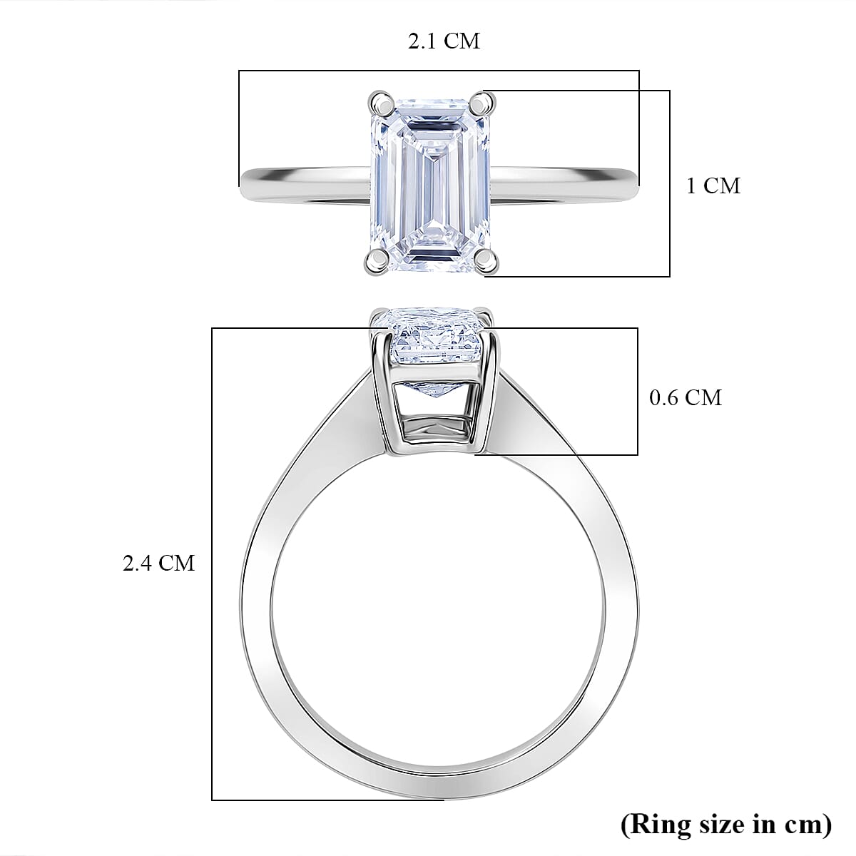 LUXURIANT 2 Carat Lab Grown Diamond Solitaire Ring in 950 Platinum