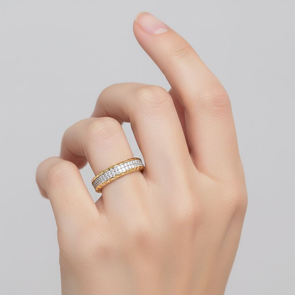 Luxuriant Lab Grown Diamond Band Ring in Sterling Silver