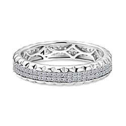 Luxuriant Lab Grown Diamond Band Ring in Sterling Silver
