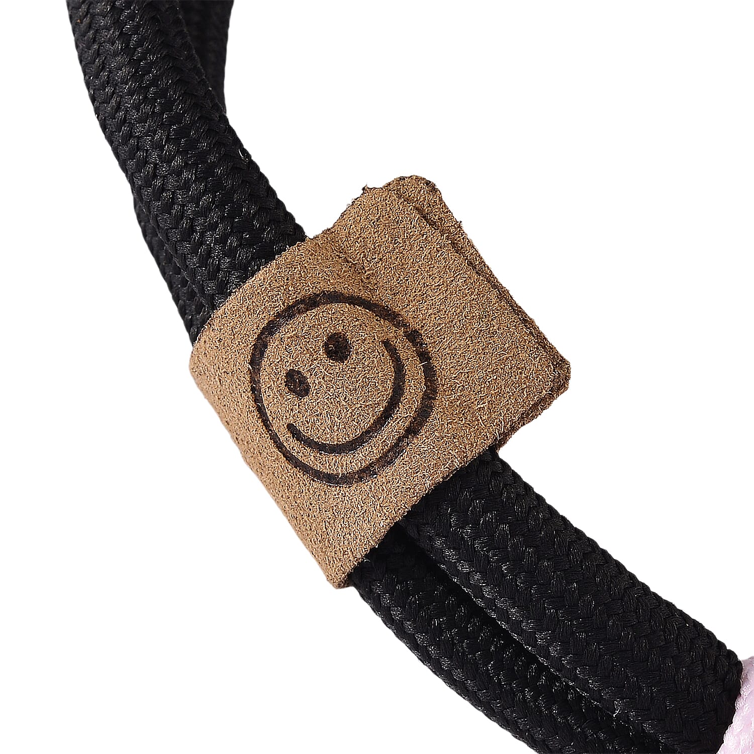 24K Yellow Gold Car Key Chain with Black & Pink Rope