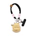 24K Yellow Gold Lucky Cat Black and Pink Keychain