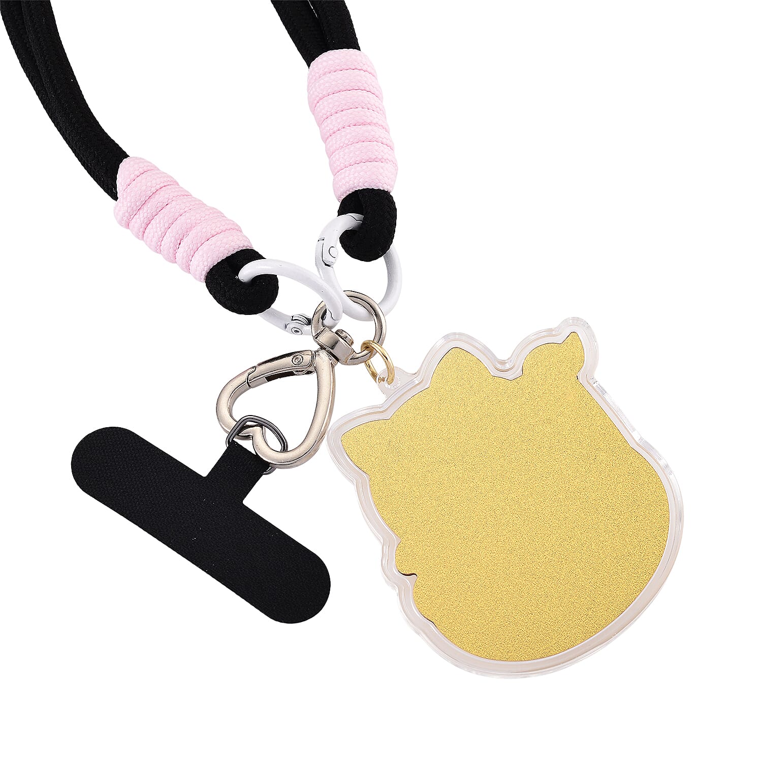 24K Yellow Gold Cat Black Keychain