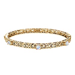 Byzantine Bangle  Masoala Blue Sapphire (Size-7.5) in Yellow Gold Tone