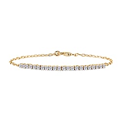 LUXURIANT 1 Ct. Lab Grown Diamond Tennis Chain Bracelet (Size - 7.5) with Lobster Clasp in 18K Vermeil Yellow Gold Plated Sterling Silver (SI/GH)