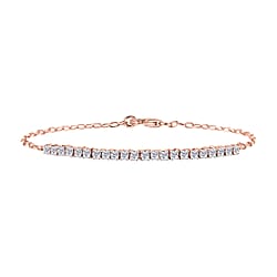 LUXURIANT 1 Ct. Lab Grown Diamond Tennis Chain Bracelet (Size - 7.5) with Lobster Clasp in 18K Vermeil Yellow Gold Plated Sterling Silver (SI/GH)
