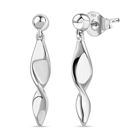 D'Joy in Rhodium Overlay Sterling Silver Dangling Earring with Push Back