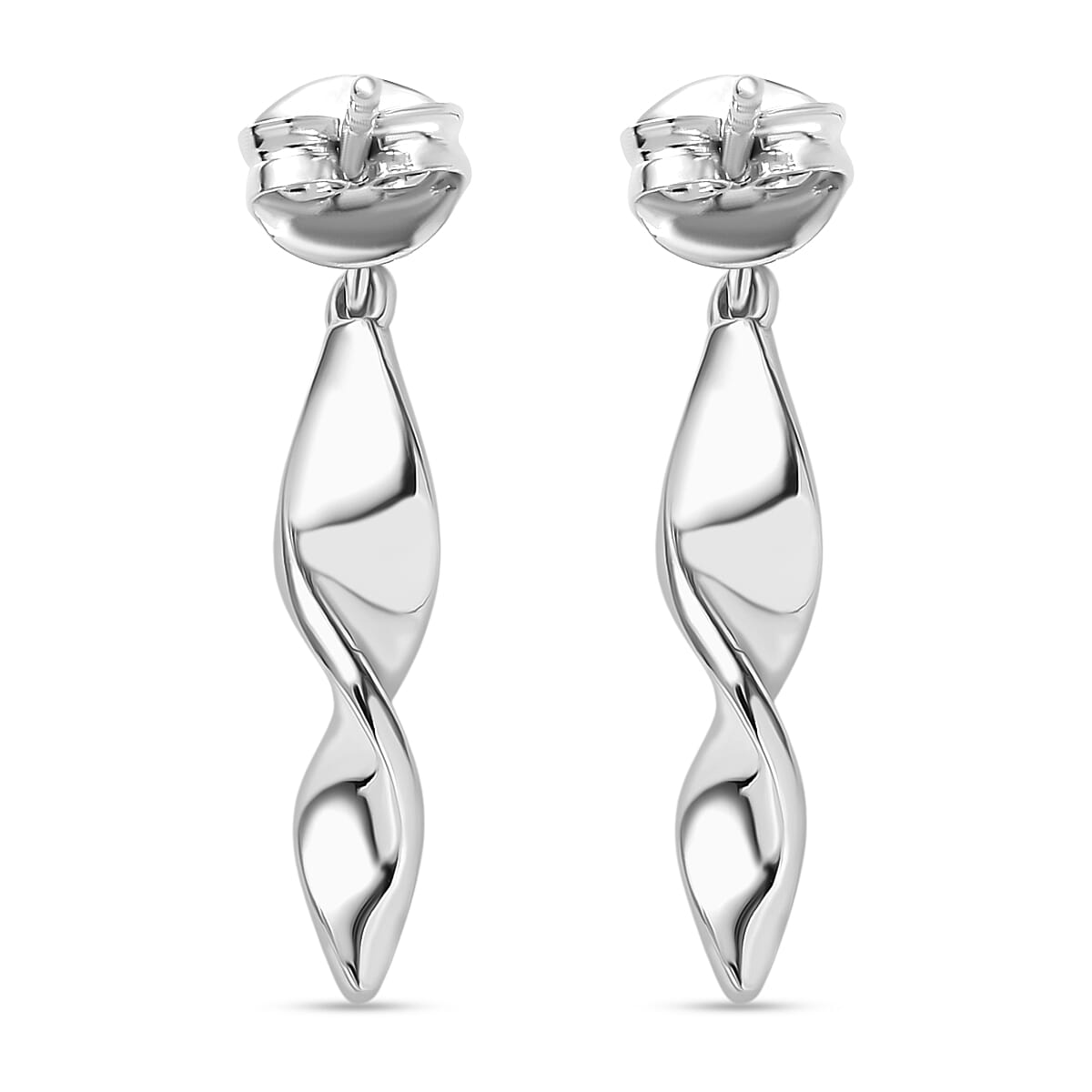 D'Joy in Rhodium Overlay Sterling Silver Dangling Earring with Push Back