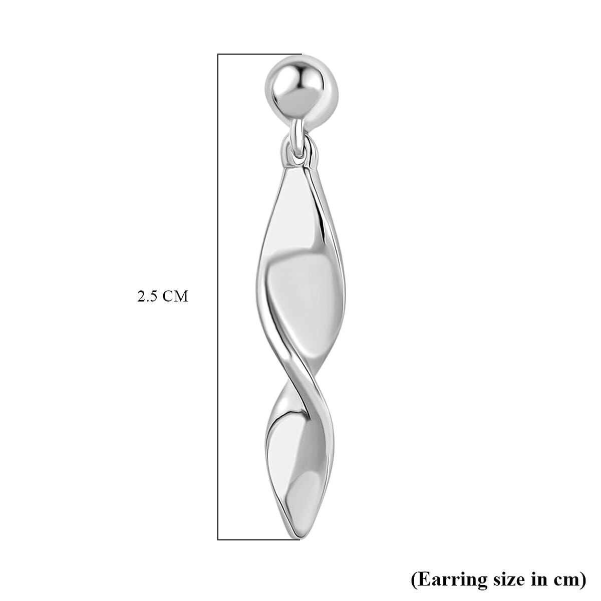 D'Joy in Rhodium Overlay Sterling Silver Dangling Earring with Push Back