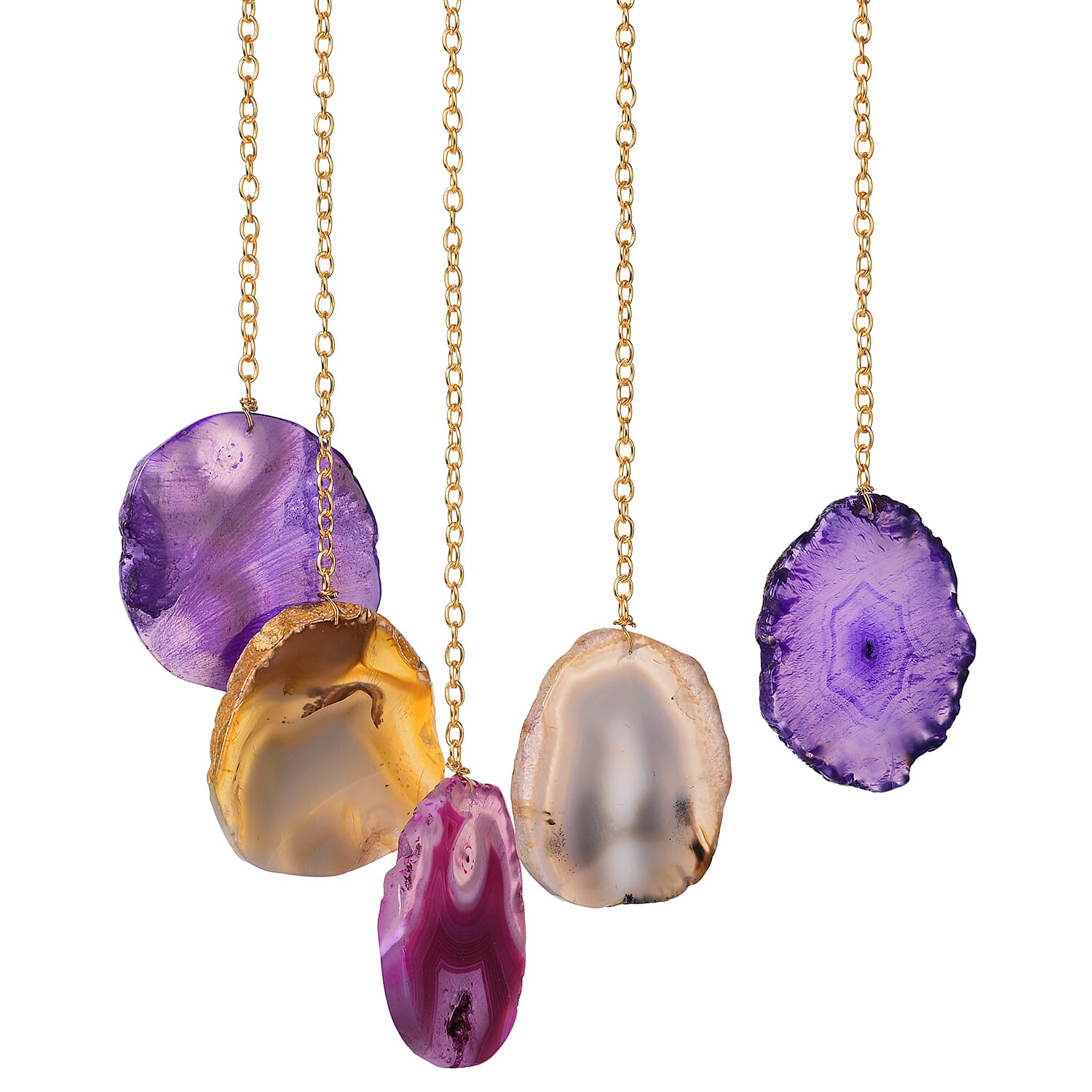 Livmore Gemstone Tree of Life - Agate Stone Moon Hanging (35 to 40cm) - Multi Colour