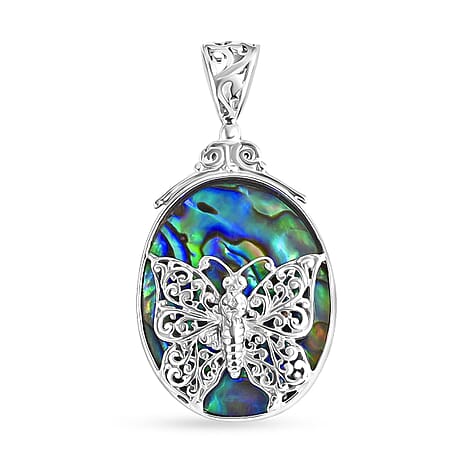 Abalone Shell Pendant Sterling Silver, Silver Wt. 4.34 Gms.