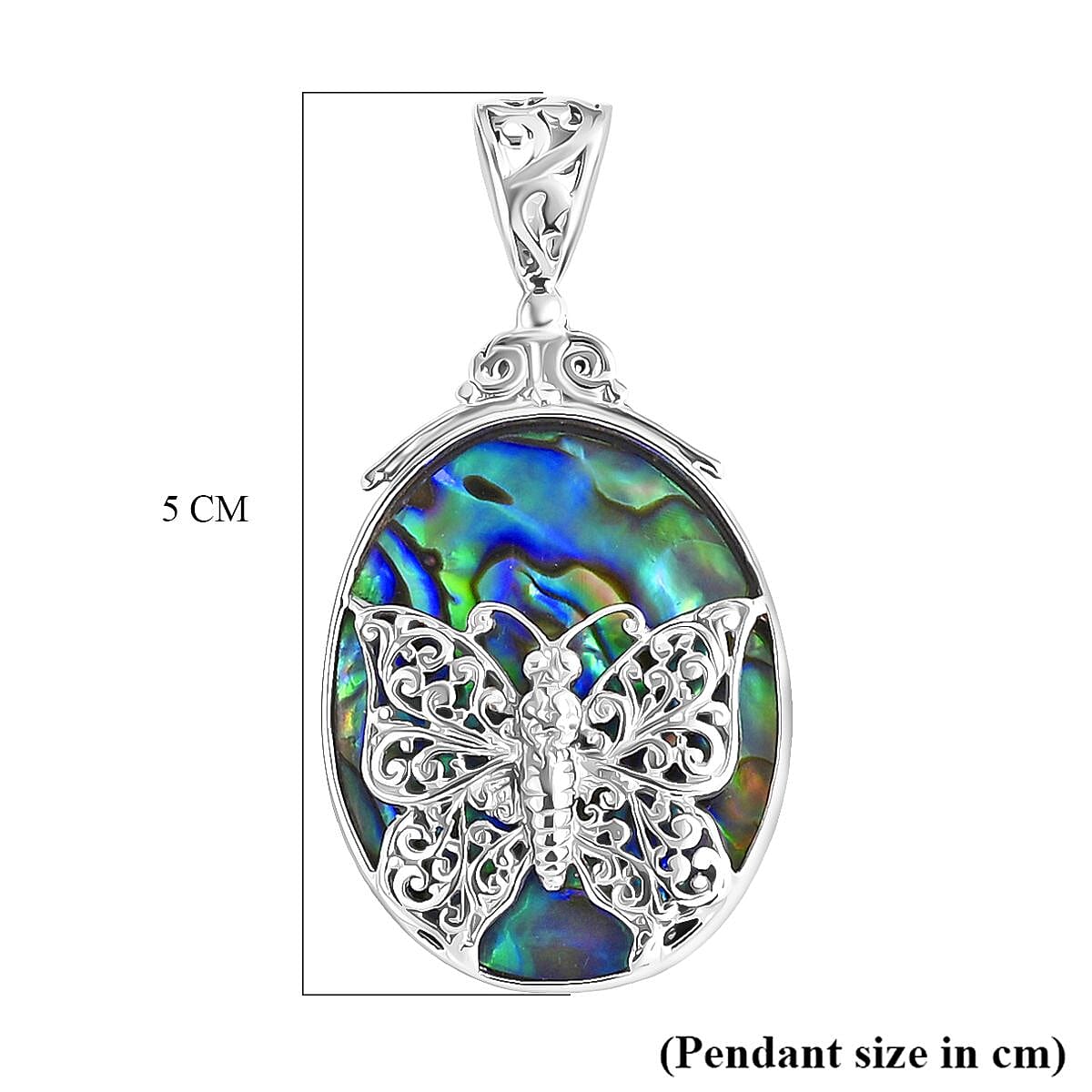 Abalone Shell Pendant Sterling Silver, Silver Wt. 4.34 Gms.