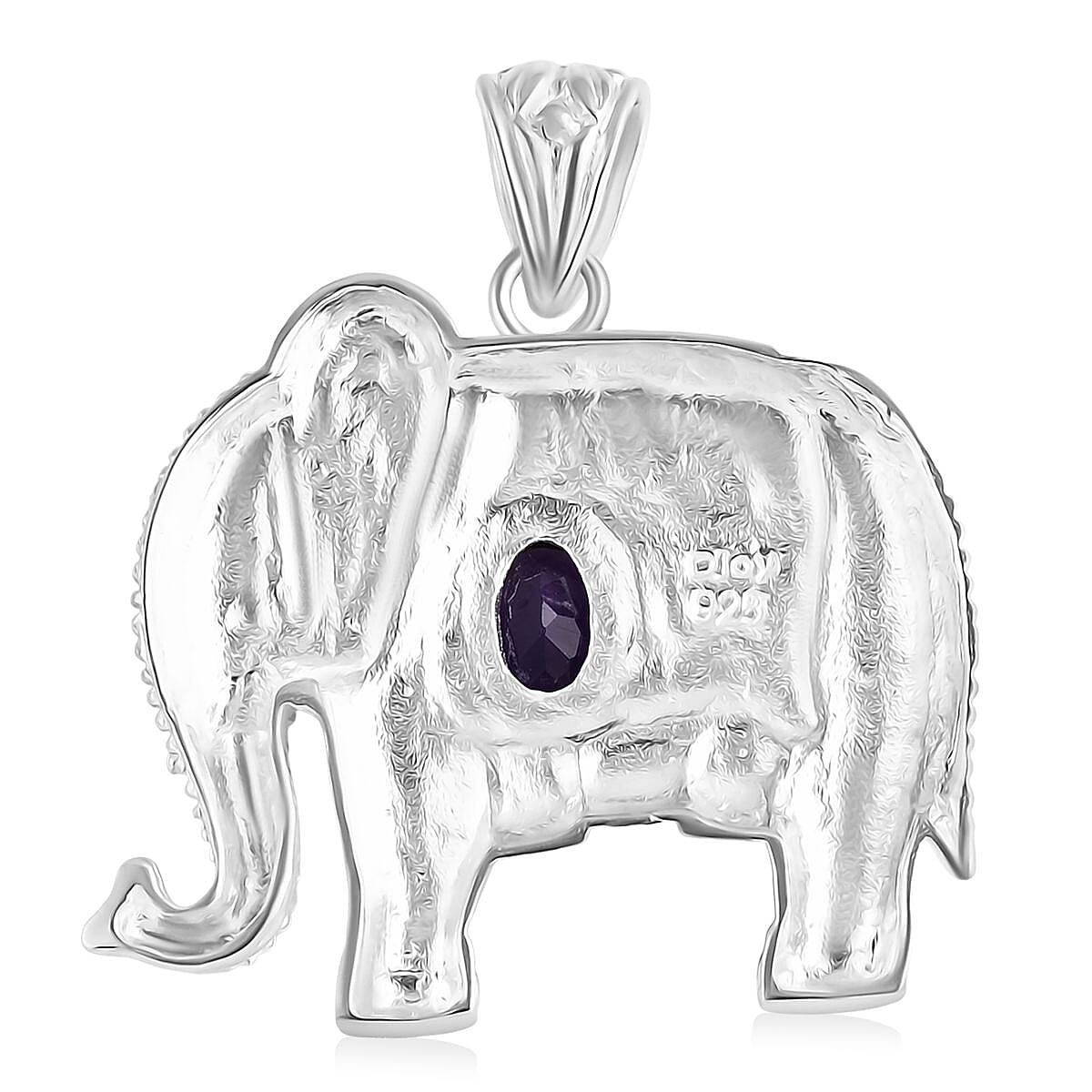 Bali Legacy African Amethyst Elephant Pendant Sterling Silver, Silver Wt. 6.27 Gms.