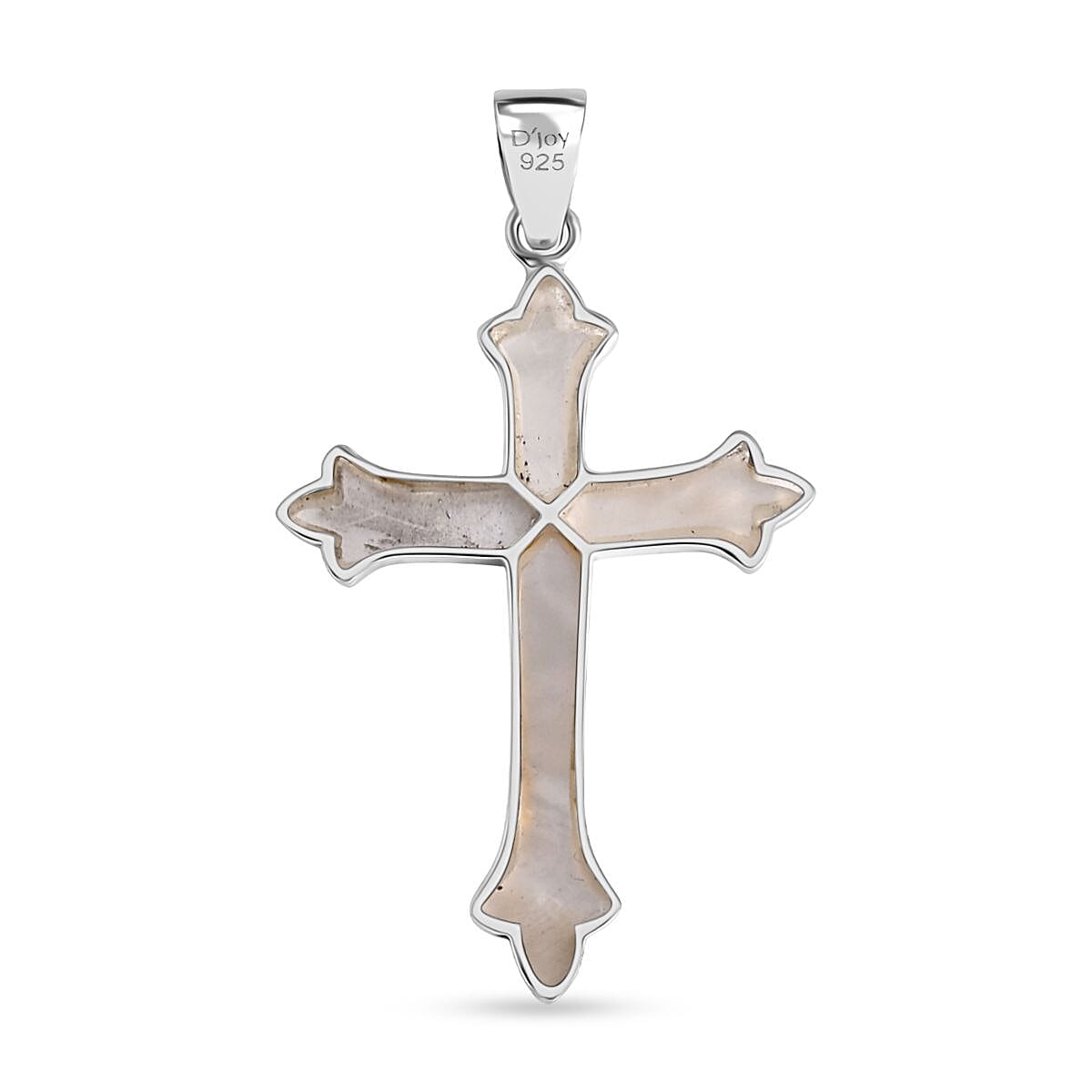 D'Joy Mother Of Pearl Cross Pendant Sterling Silver