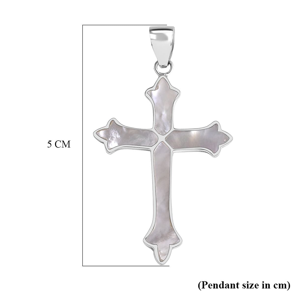 D'Joy Mother Of Pearl Cross Pendant Sterling Silver