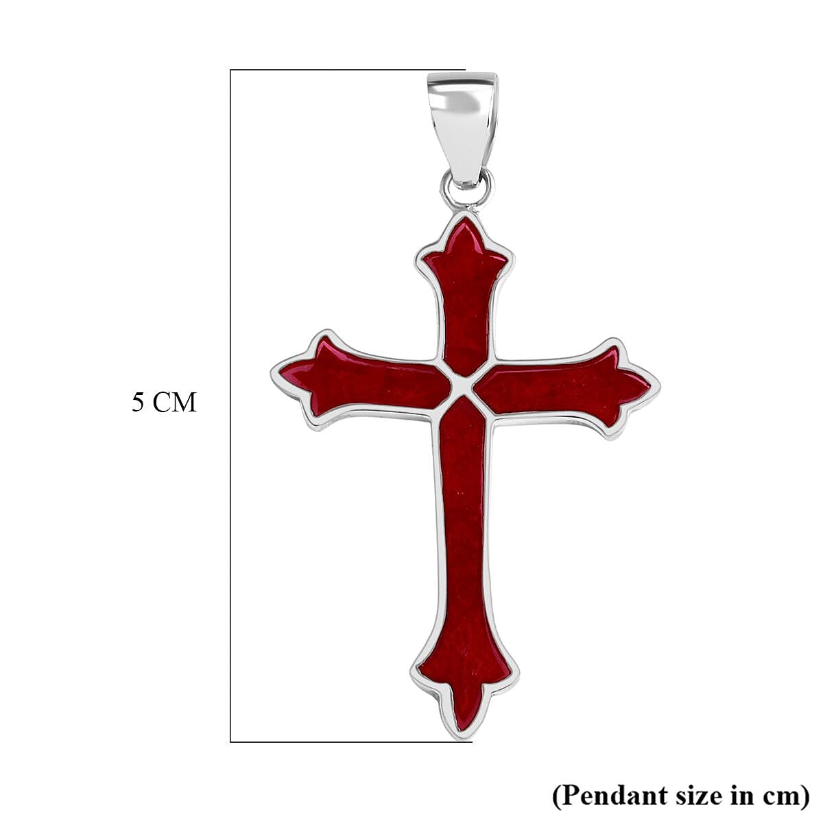 D'Joy Coral Cross Pendant Sterling Silver