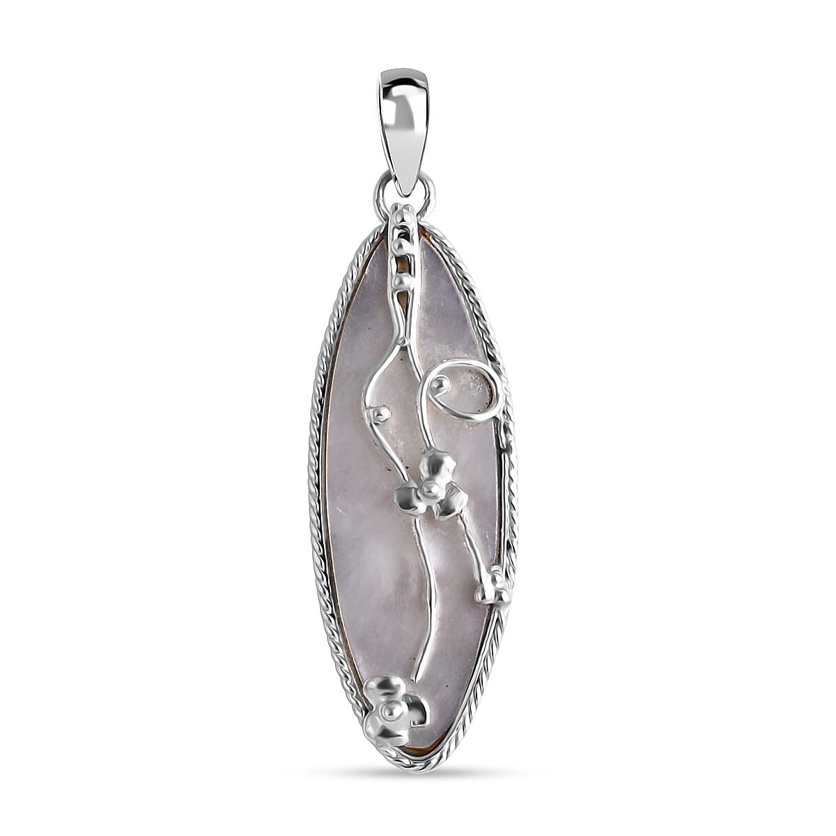 Mother Of Pearl Pendant Sterling Silver, Silver Wt. 4.00 Gms.