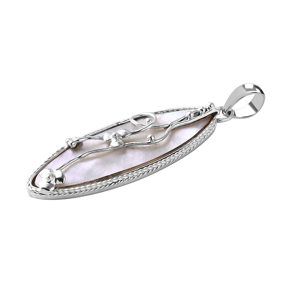 Mother Of Pearl Pendant Sterling Silver, Silver Wt. 4.00 Gms.