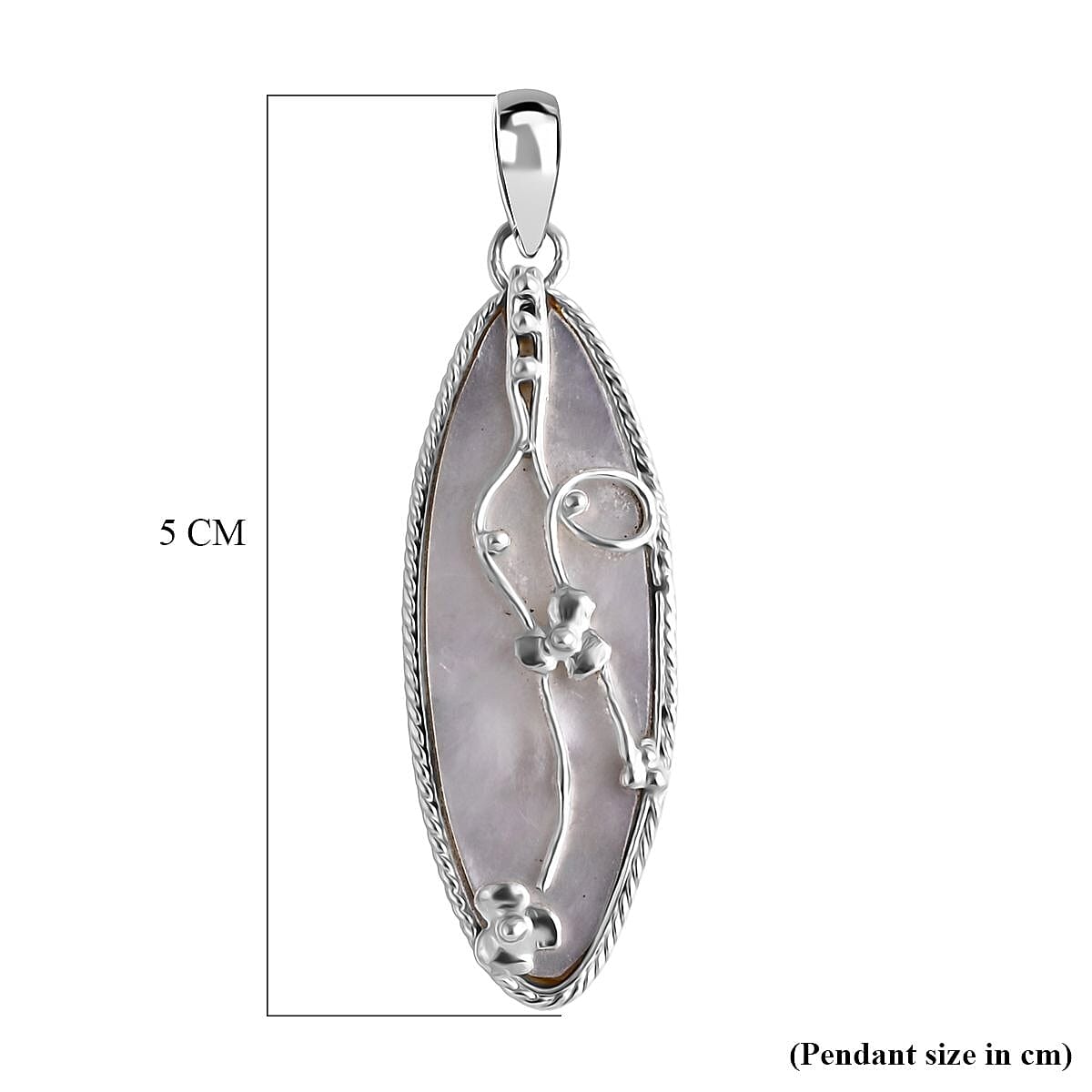 Mother Of Pearl Pendant Sterling Silver, Silver Wt. 4.00 Gms.