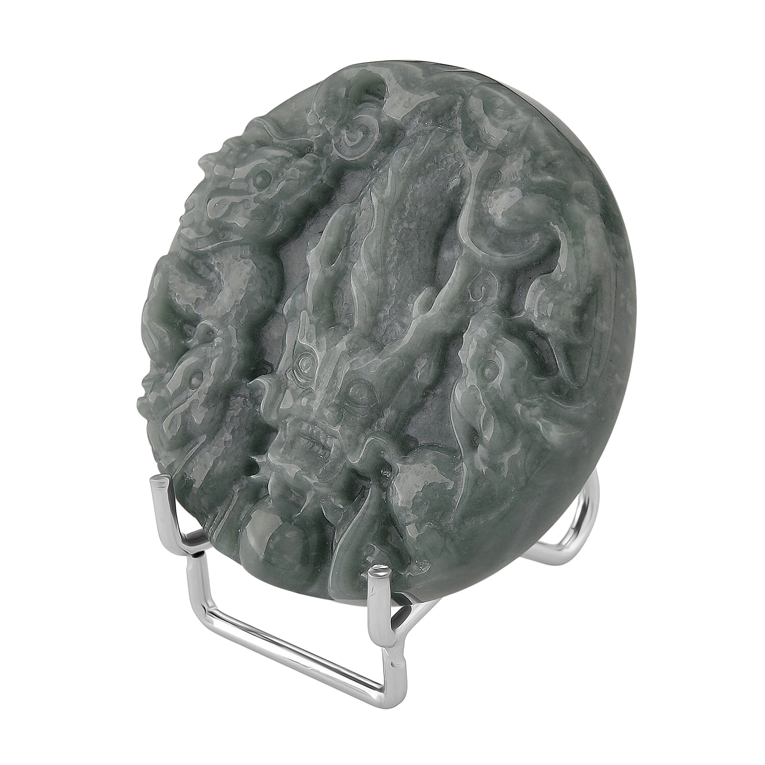 Natural Type A Jadeite Dragon Embossed Decor 450.00 Ct.