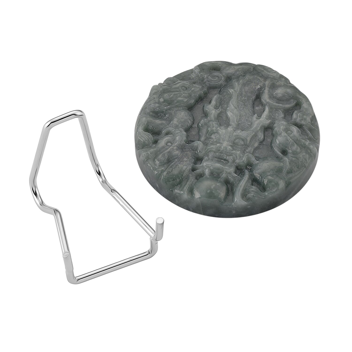 Natural Type A Jadeite Dragon Embossed Decor 450.00 Ct.