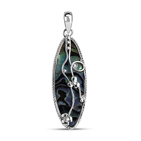 Abalone Shell Pendant Sterling Silver, Silver Wt. 3.99 Gms.