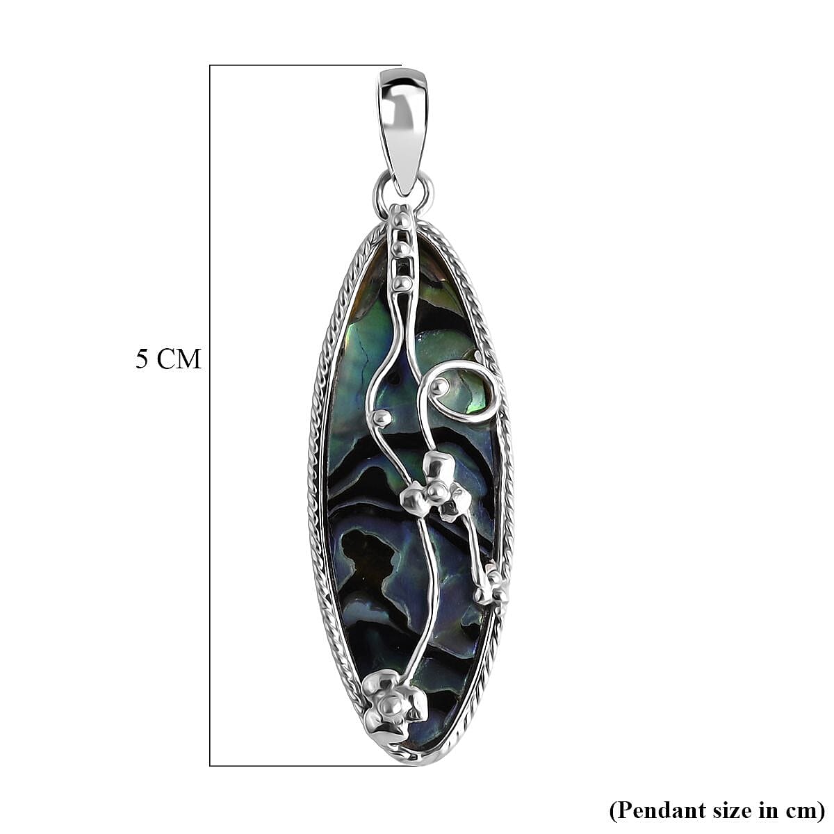 Abalone Shell Pendant Sterling Silver, Silver Wt. 3.99 Gms.