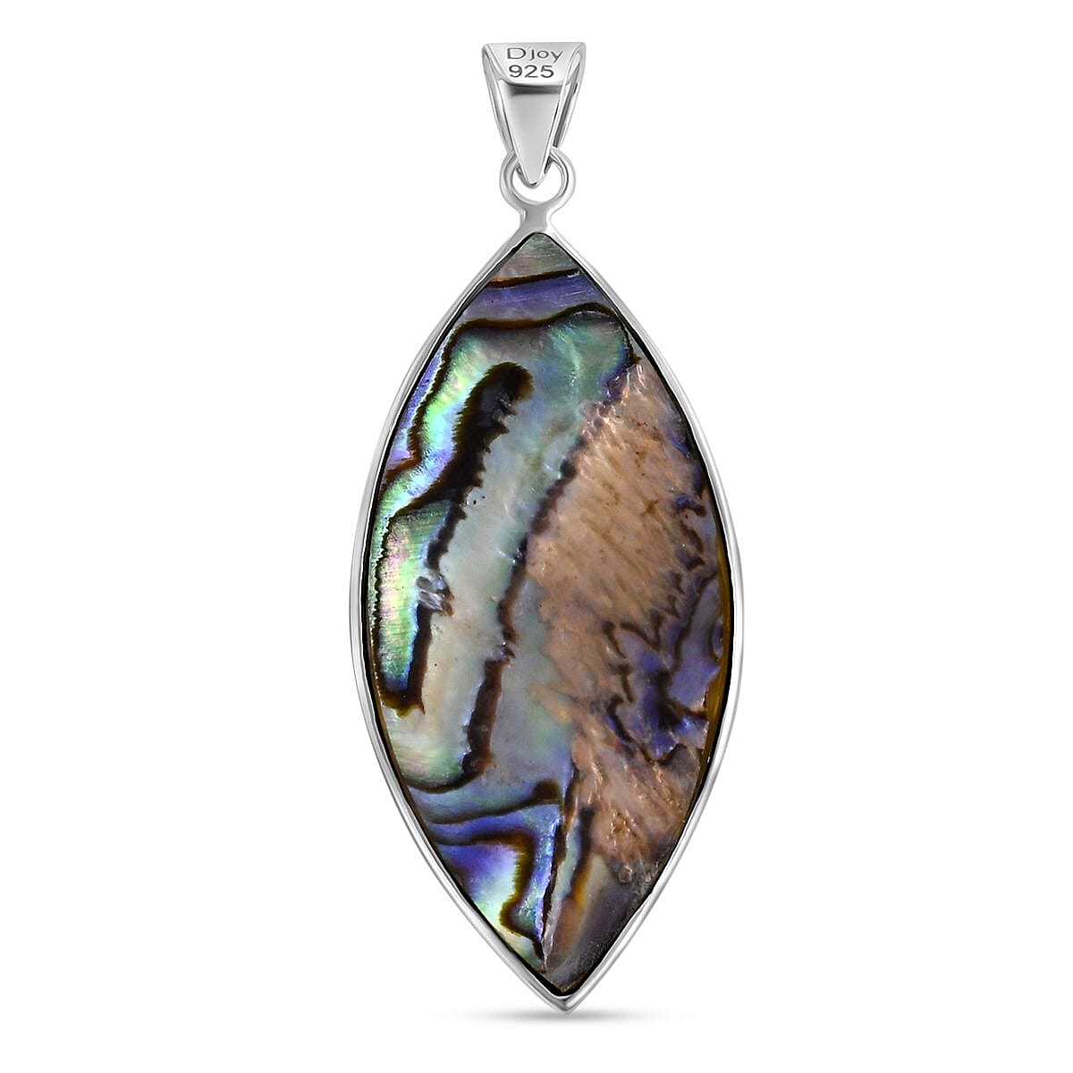 Bali Legacy Abalone Shell & Peridot Fish Pendant Sterling Silver 1.63 Ct, Silver Wt. 6.13 Gms.