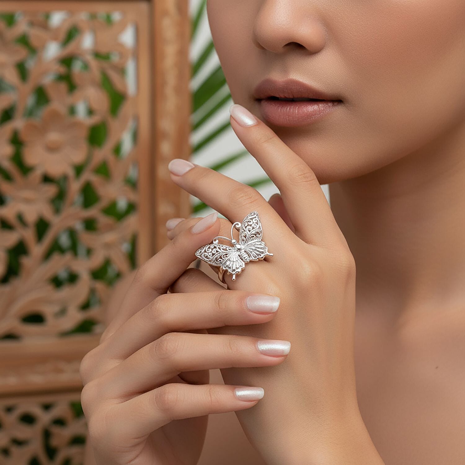 D'Joy Sterling Silver Butterfly Ring, Silver Wt. 5.60 Gms.