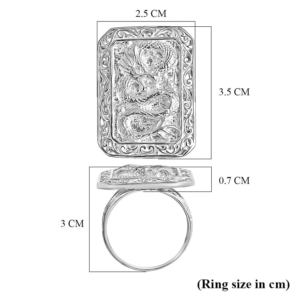 Royal Bali Collection - Sterling Silver Dragon Ring