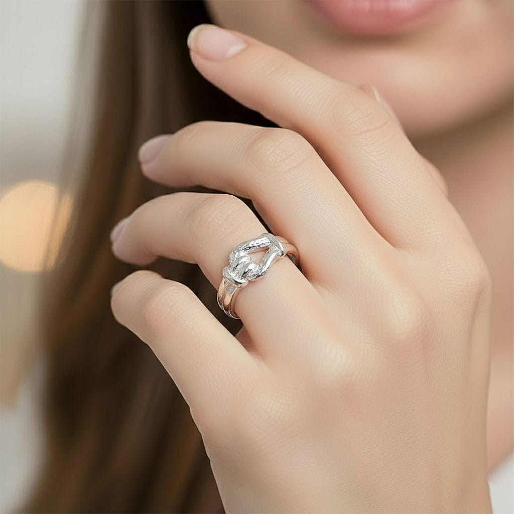 D'Joy Sterling Silver Love Knot Ring, Silver Wt. 5.50 Gms.