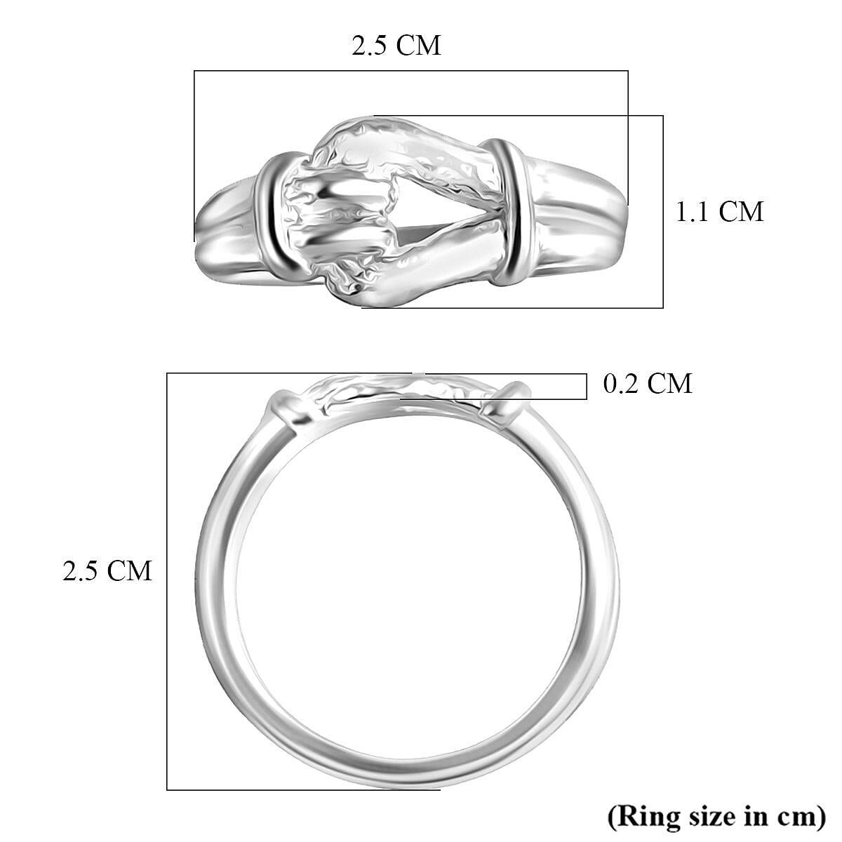 D'Joy Sterling Silver Love Knot Ring, Silver Wt. 5.50 Gms.