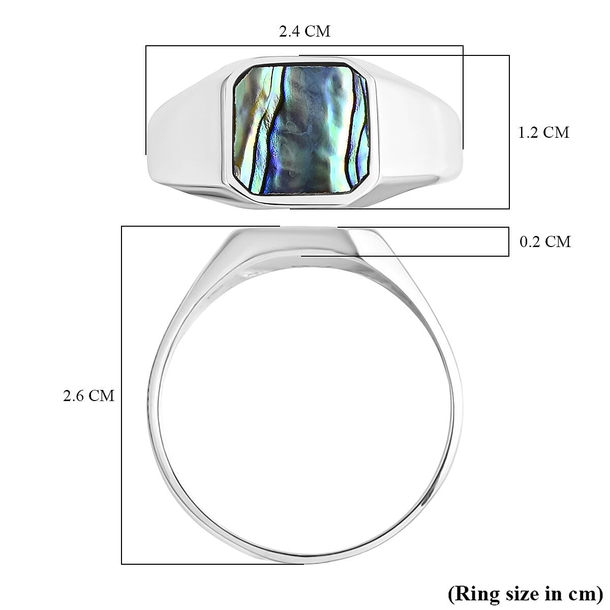 Bali Legacy Abalone Shell Ring Sterling Silver, Silver Wt. 5.13 Gms.