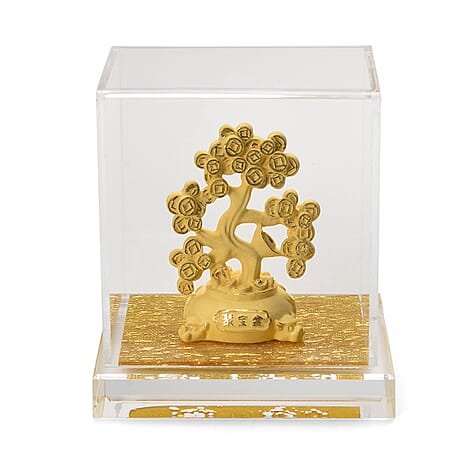 24K Yellow Gold Money Tree Collectible Symbolising Wealth & Good Fortune Ornaments