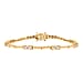 LUXURIANT 1 Ct. Lab Grown Diamond Station Bar Bracelet  (Size - 7.5) with GB Box Clasp in 18K Vermeil Yellow Gold Plated Sterling Silver
