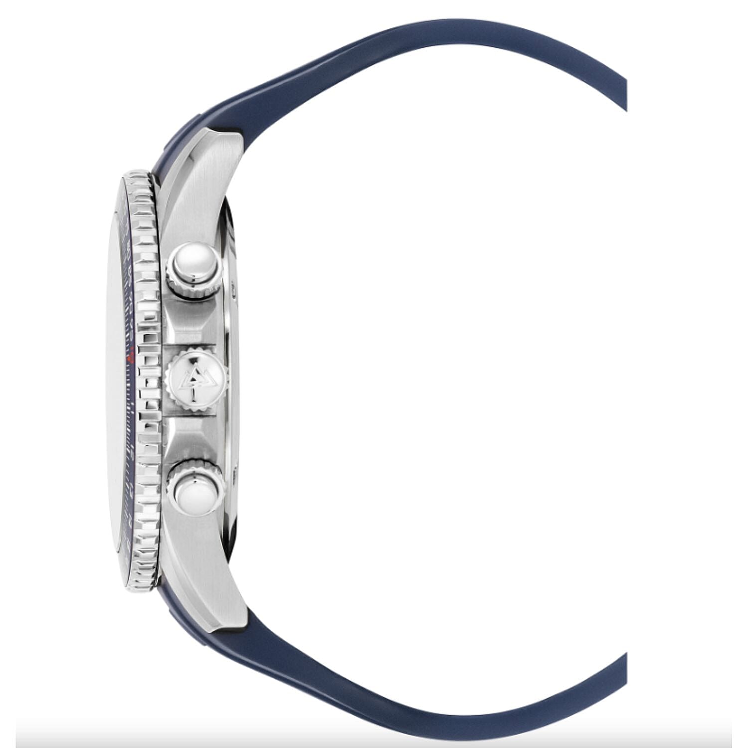 Christophe Duchamp Velocite V2 Swiss Z60 Chronograph 10ATM Mens Watch with Blue Dial and Silicone Strap in Silver Stainless Steel Case