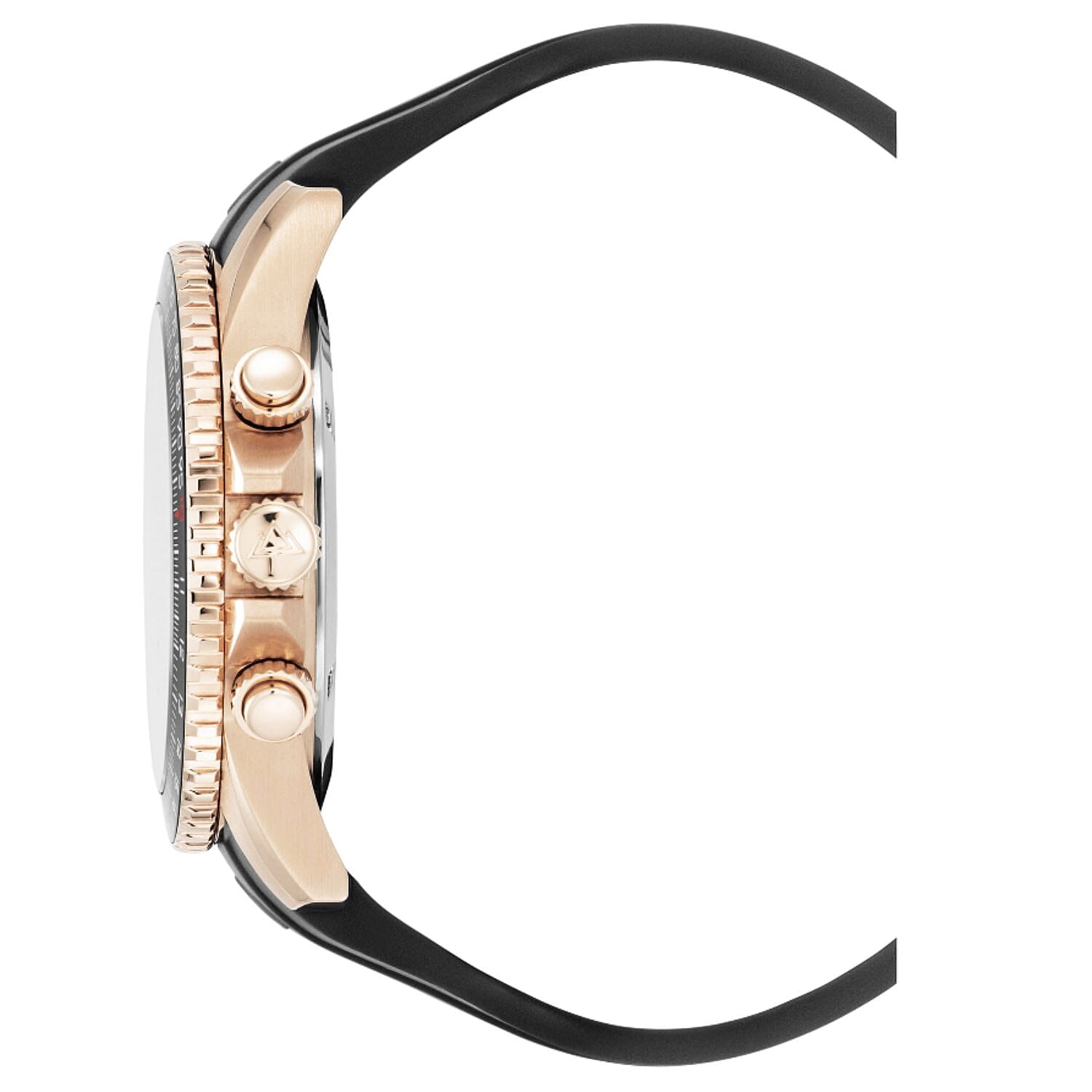 Christophe Duchamp Velocite V2 Swiss Z60 Chronograph 10ATM Mens Watch with White Dial and Black Silicone Strap in Gold Stainless Steel Case