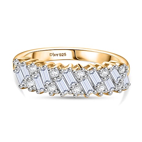 D'Joy Firecracker Moissanite Ring in 14K Yellow Gold Plated Sterling Silver