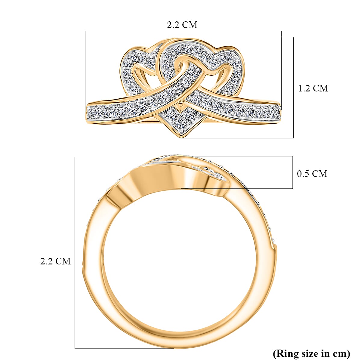 LUXURIANT 0.33 Ct. Lab Grown Diamond Intertwined Hearts Ring