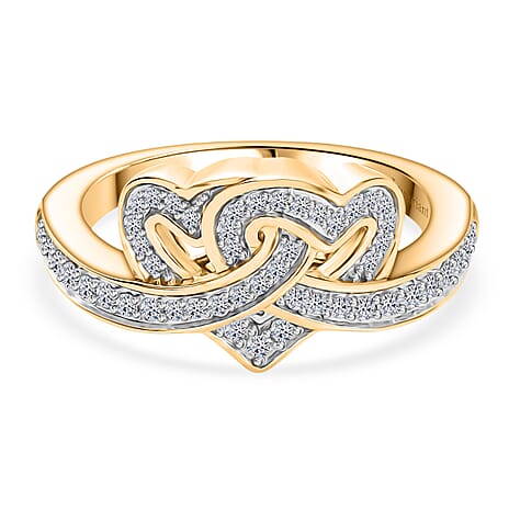 Luxuriant Lab Grown Diamond (SI-GH) Ring in 18K Vermeil Yellow Gold Plated Sterling Silver 0.32 Ct.