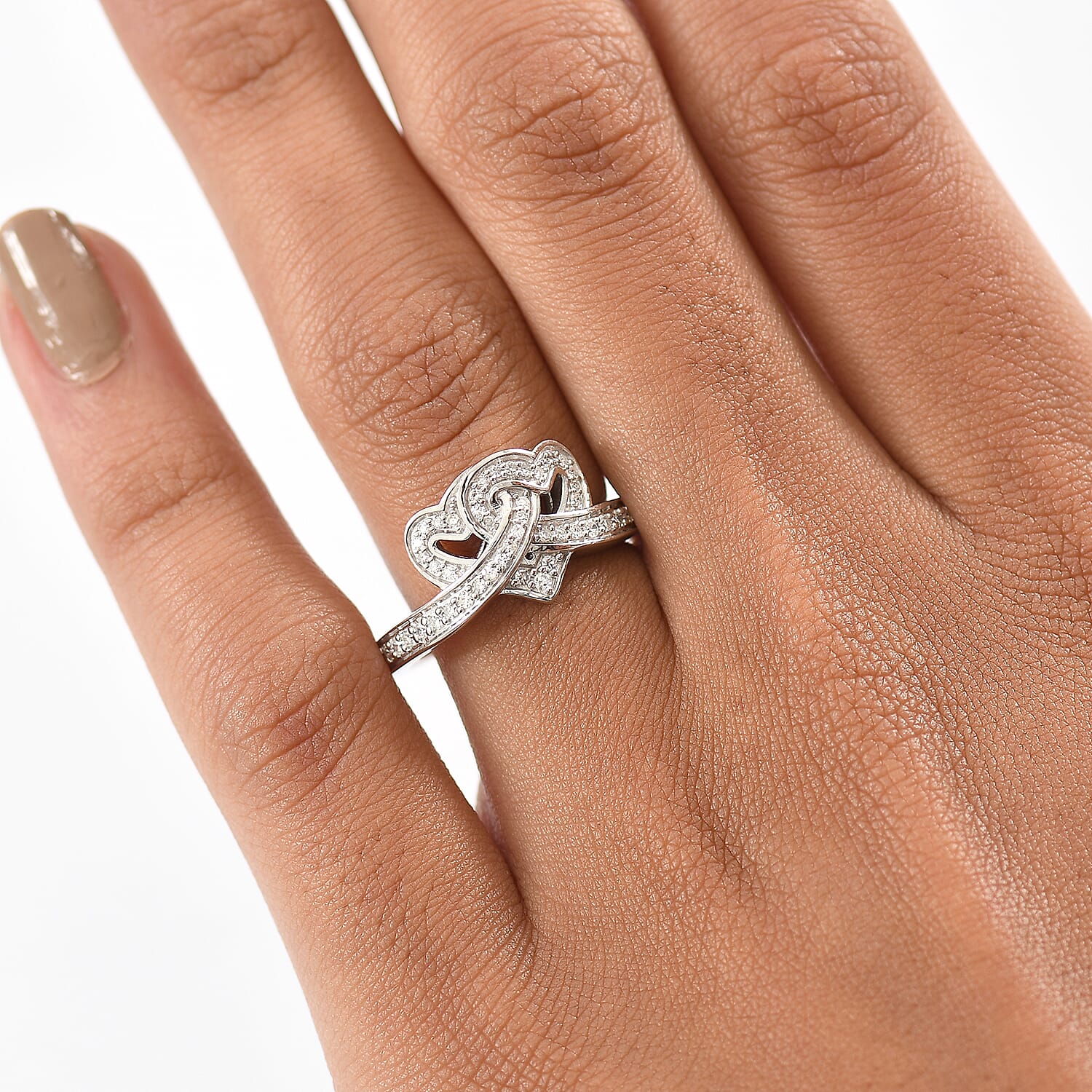 LUXURIANT 0.33 Ct. Lab Grown Diamond Intertwined Hearts Ring