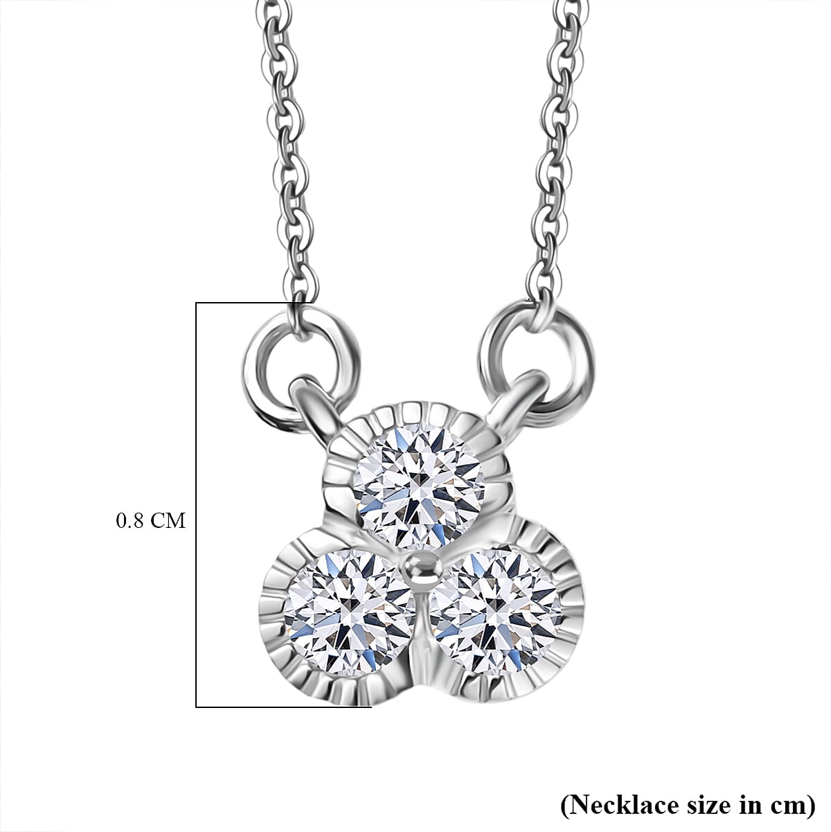 Luxuriant Lab Grown Diamond (SI-GH) Necklace (Size 20) in Rhodium Overlay Sterling Silver 0.25 Ct.