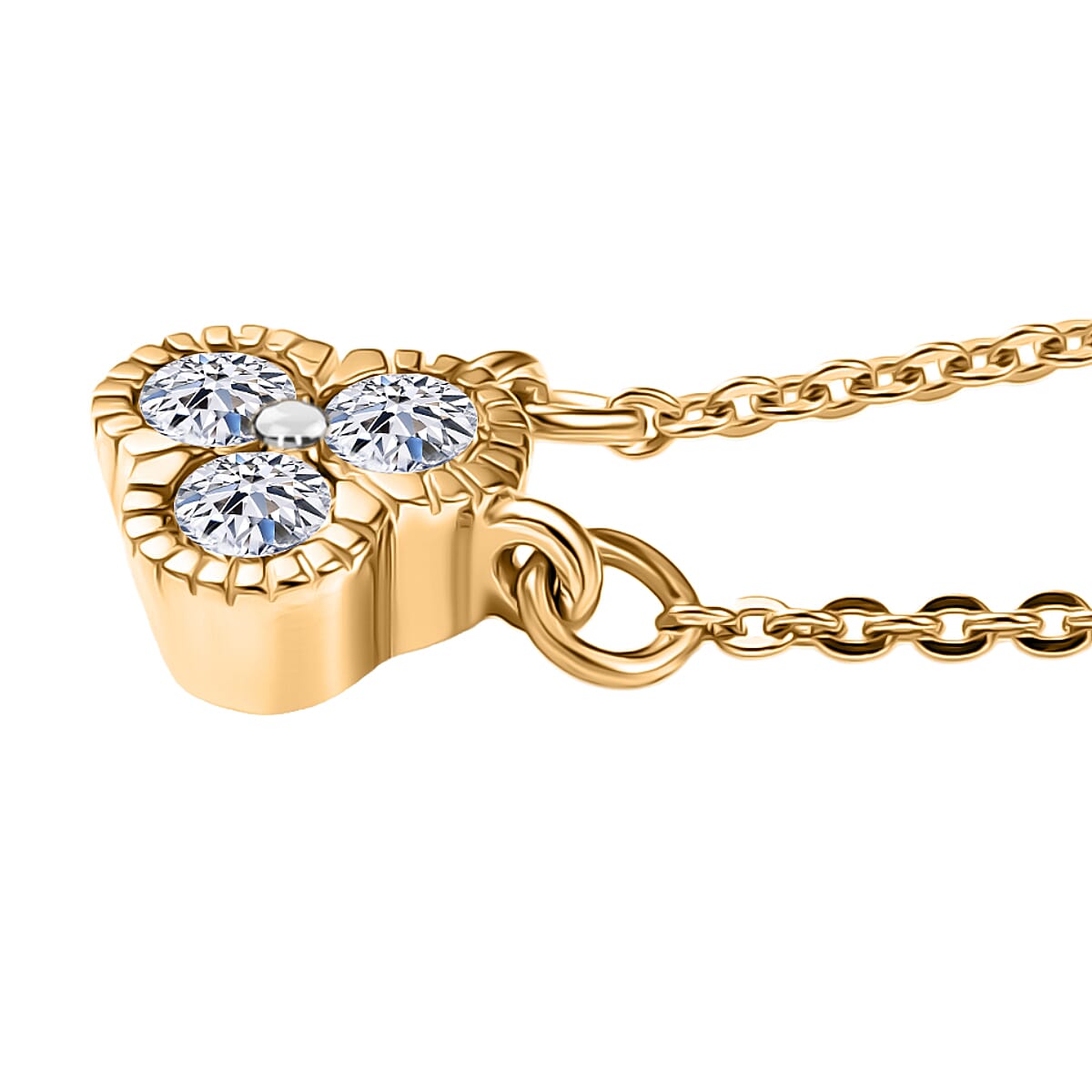 Luxuriant Lab Grown Diamond (SI-GH) Necklace (Size 20) in 18K Vermeil Yellow Gold Plated Sterling Silver 0.25 Ct.