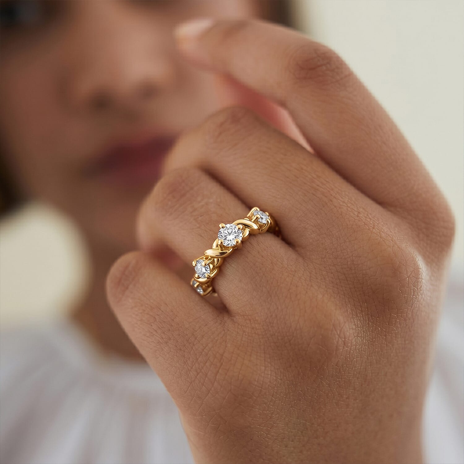 Luxuriant Lab Grown Diamond Half Eternity Band Ring