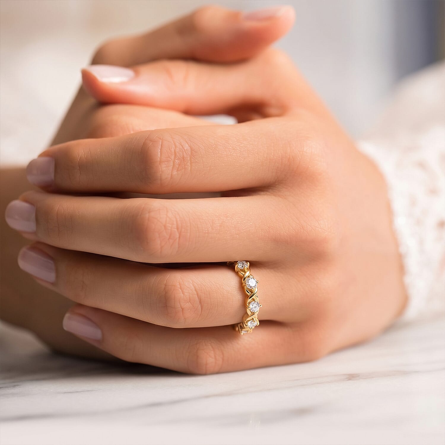 Luxuriant Lab Grown Diamond Half Eternity Band Ring