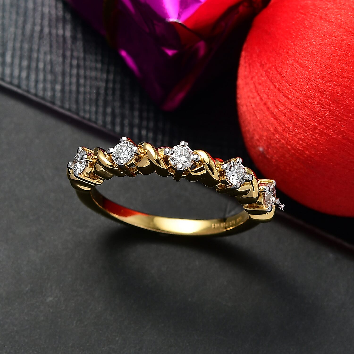 Luxuriant Lab Grown Diamond Half Eternity Band Ring