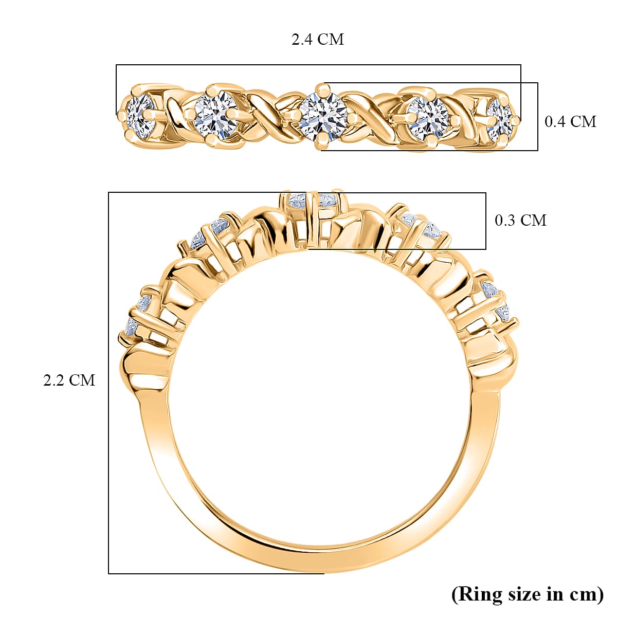 Luxuriant Lab Grown Diamond Half Eternity Band Ring