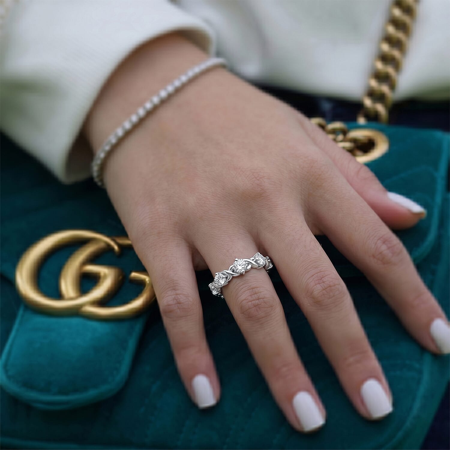 Luxuriant Lab Grown Diamond Half Eternity Band Ring