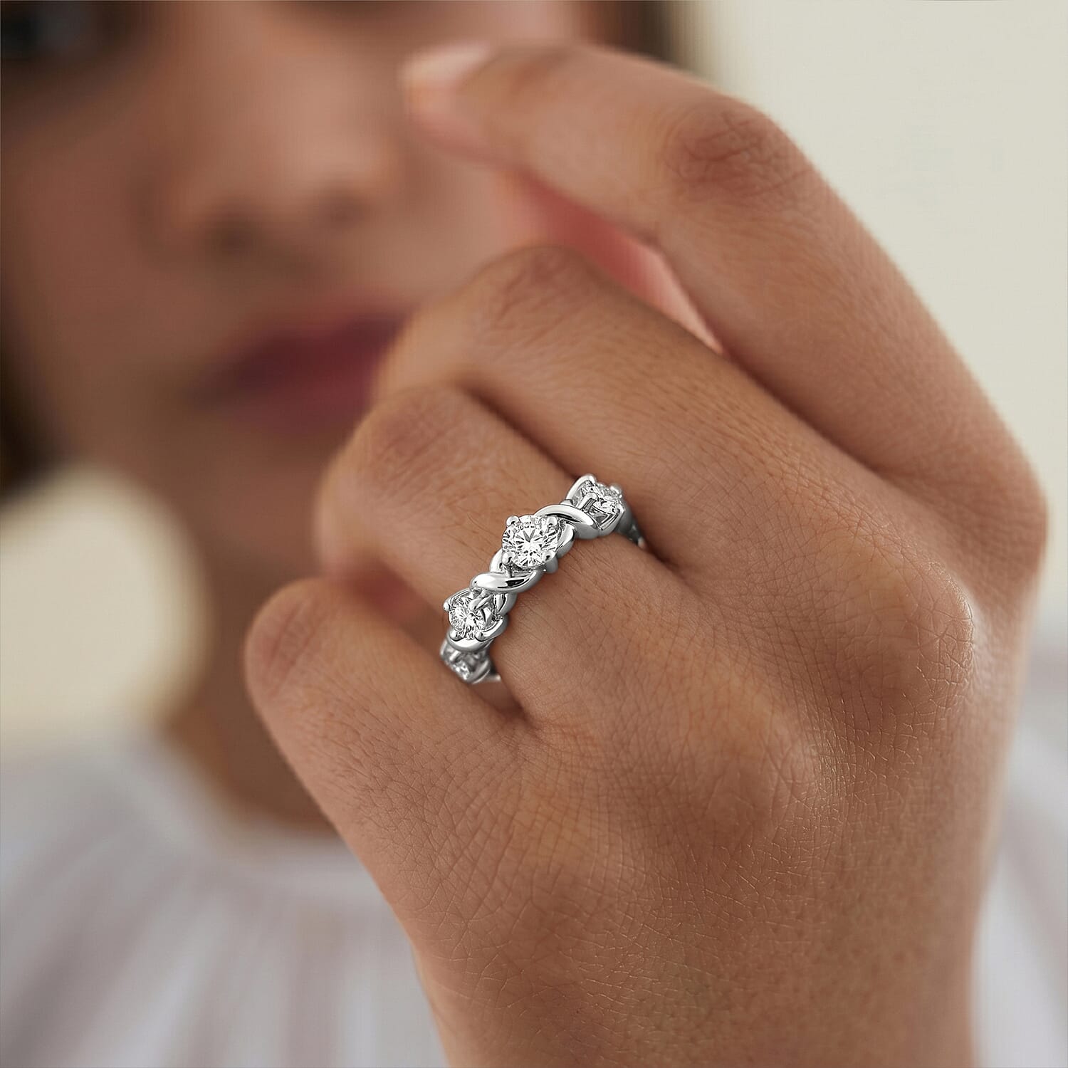 Luxuriant Lab Grown Diamond Half Eternity Band Ring