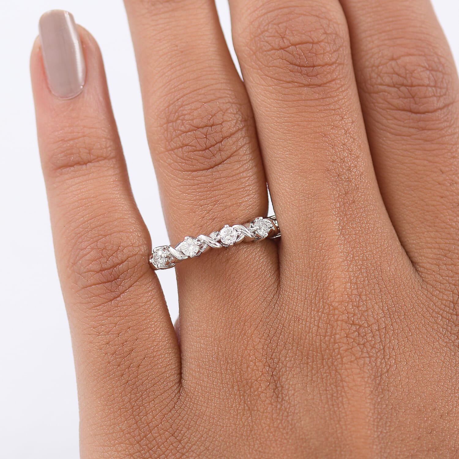 Luxuriant Lab Grown Diamond Half Eternity Band Ring
