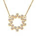 LUXURIANT 0.50 Ct. Lab Grown Diamond Bubble Circle Necklace (Size - 20) in 18K Vermeil Yellow Gold Plated Sterling Silver